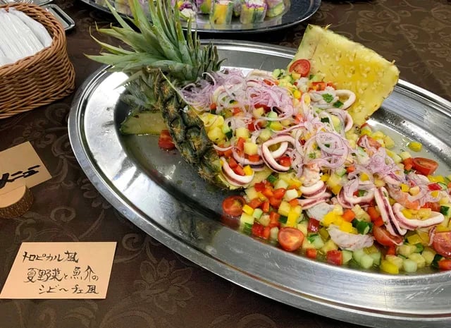 ChatGPTが考案した「トロピカル風夏野菜と魚介のシビーチェ風」