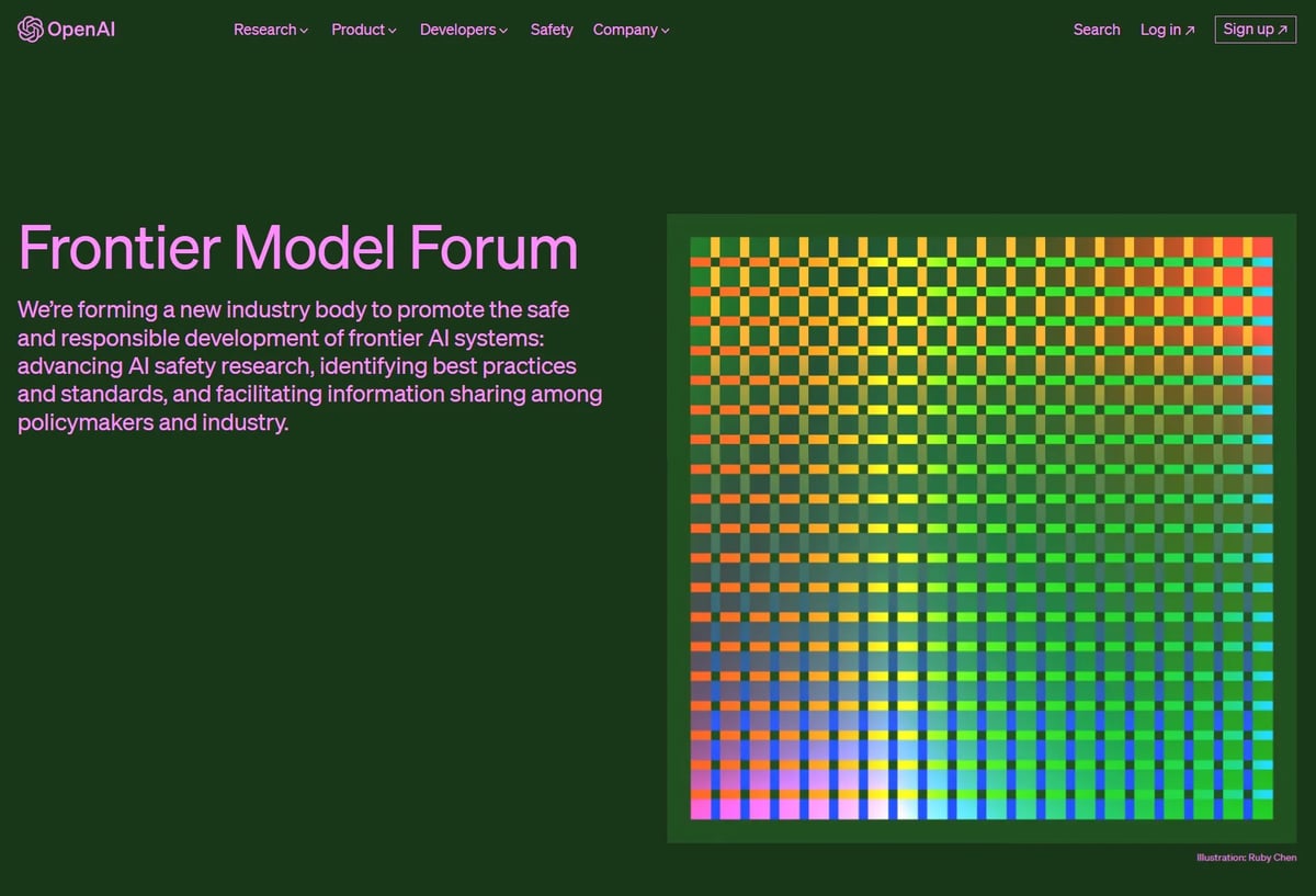 Frontier Model Forumのサイトトップページ