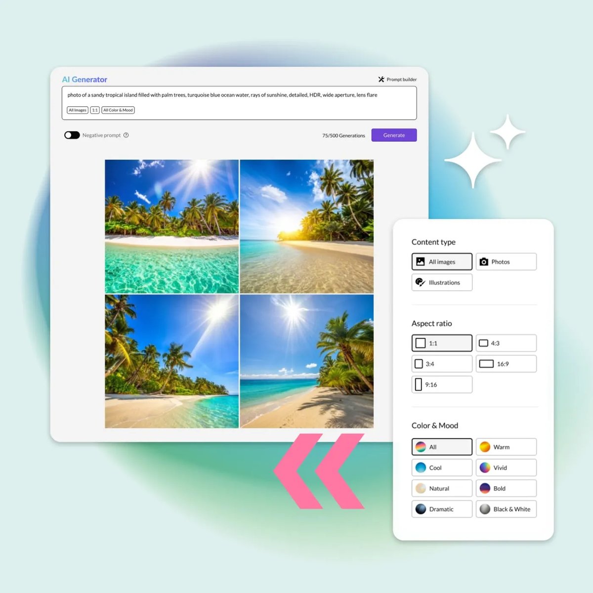 GettyのAI画像生成ツールのイメージ