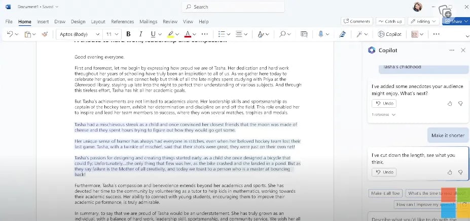 WordでCopilotを活用している様子-1