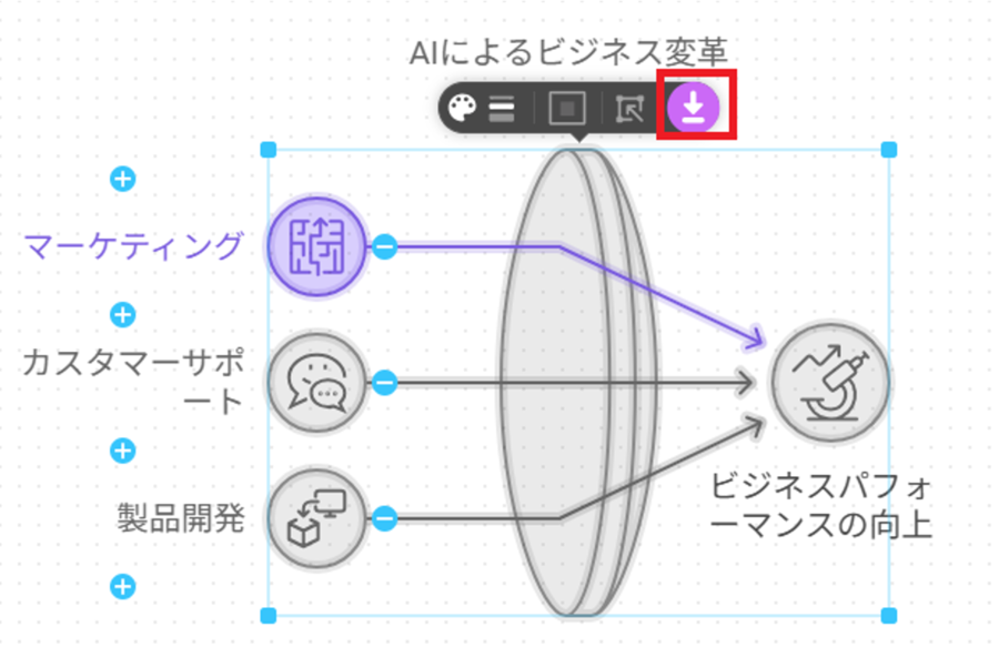 Napkin AIで作成した図をダウンロードする画面の画像