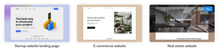 UizardのWebサイト用デザインの一例