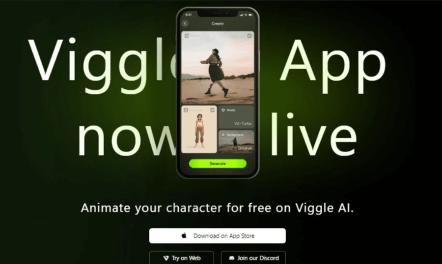 viggle AIのトップページの画像