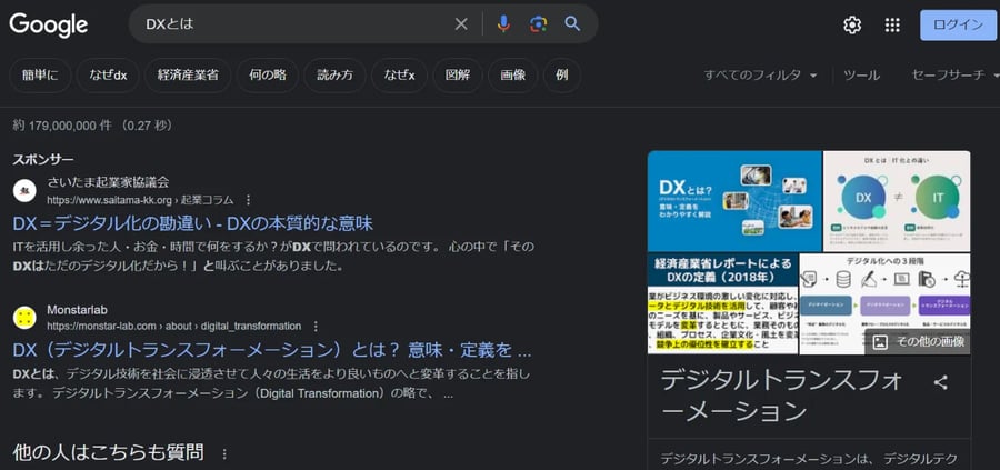 通常のGoogle検索結果画面