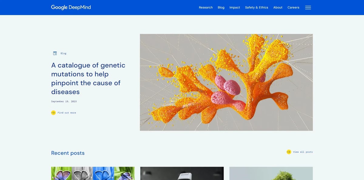 Google DeepMindのトップページ