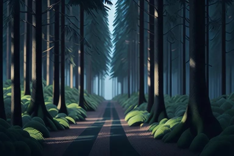 Leonardo aiで「forest」を生成したイラスト