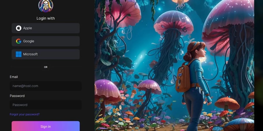 Leonardo aiのログイン画面