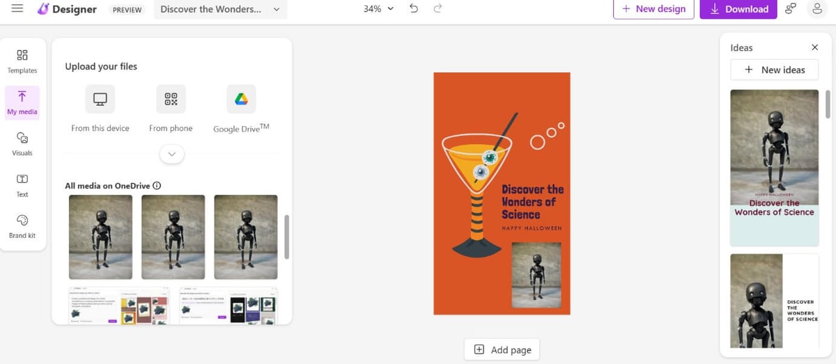 「My media」では任意の画像をアップロードして追加できる