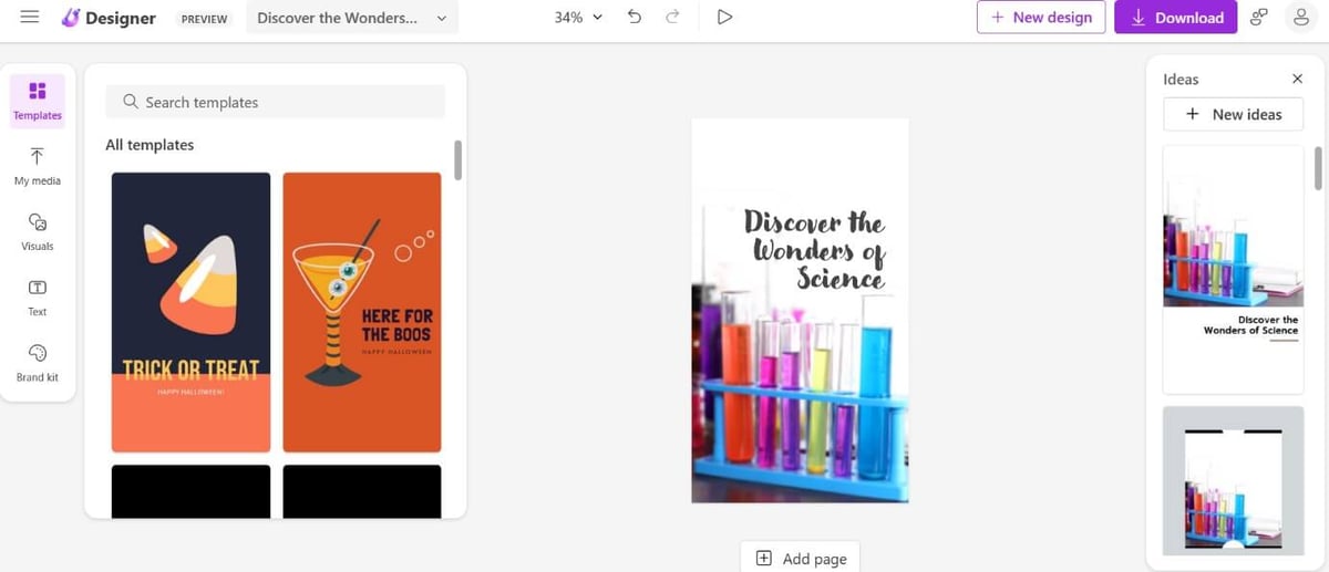 「Templates」ではテンプレート案が提案される