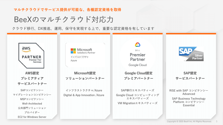 BeeXのマルチクラウド対応力