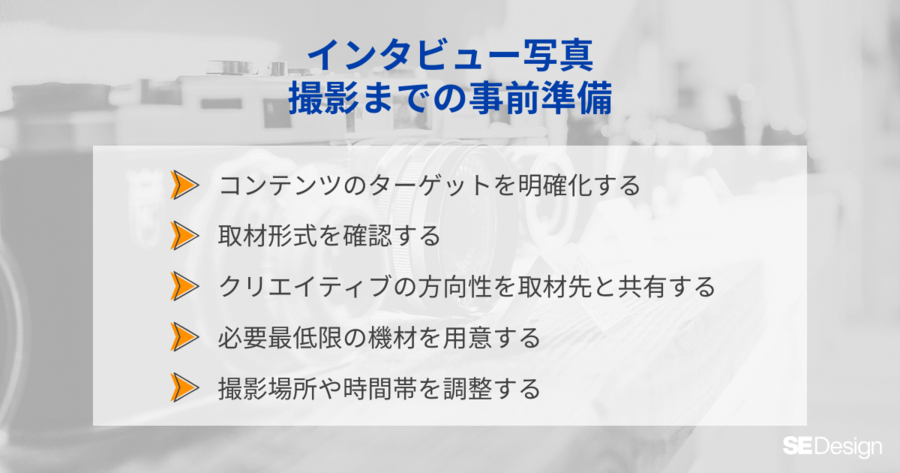 インタビュー写真撮影までの事前準備
